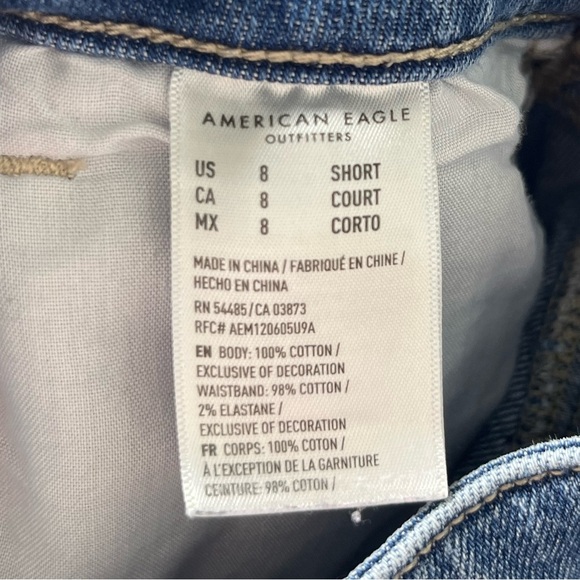 American Eagle Outfitters Blue Boyfriend Jeans Raw Hem - Picture 6 of 6